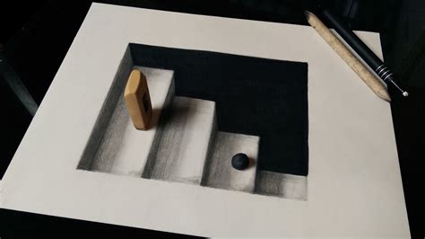 Stairs Drawing Optical Illusion