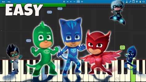 Pj Masks Theme Song Easy Piano Tutorial Acordes Chordify