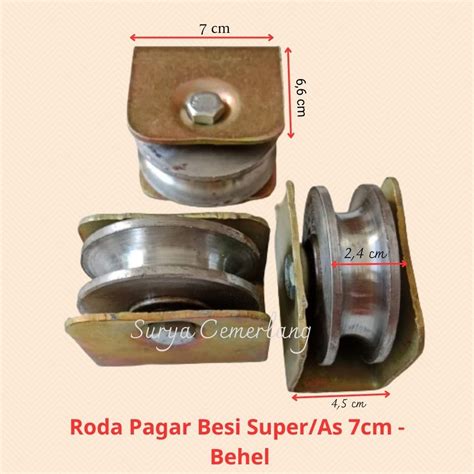 Jual Roda Pagar Besi Super As Cm Behel Rell Bundar U Shopee