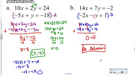 System Of Equations Elimination Practice