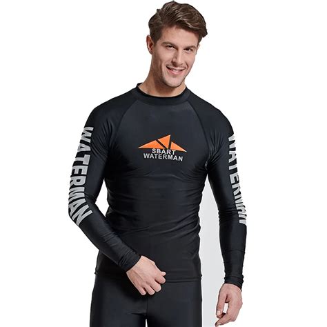 Rash Guard Men Long Sleeve UPF 50 UV Protection Swimsuits Top Swimming