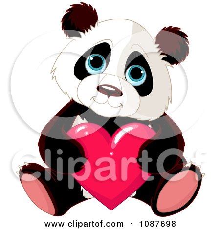 Cute Valentine Panda Holding A Heart Posters Art Prints By Interior