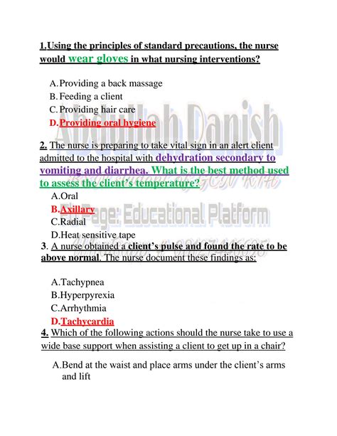 Solution Fundamental Of Nursing 1st Semester Bsn Mcqs With Answer Key