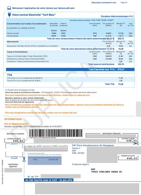 Guide Comprendre les rubriques et le détail de sa facture EDF