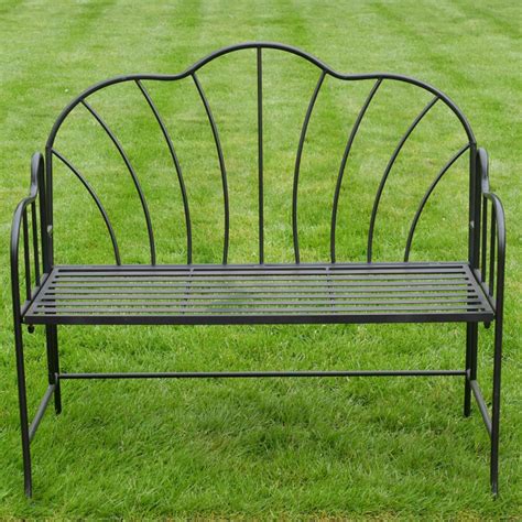 Black Outdoor Metal Bench Garden Bench Metal Bench Black Bench