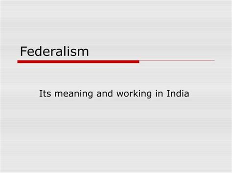 Class 10 Ppt On Ch Federalism By Vishal Kumar