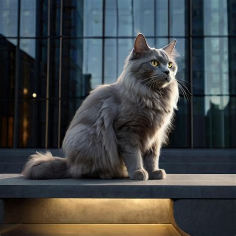 Un Gato Se Sienta En Una Repisa De Hormig N Frente A Un Edificio