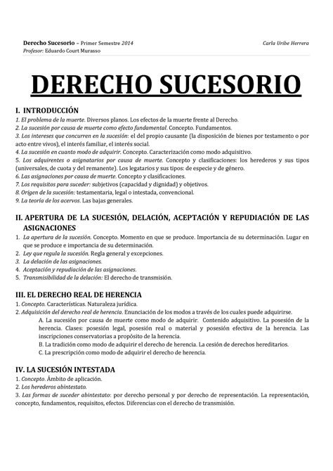 Derecho Sucesorio Eduardo Court M Profesor Eduardo Court Murasso