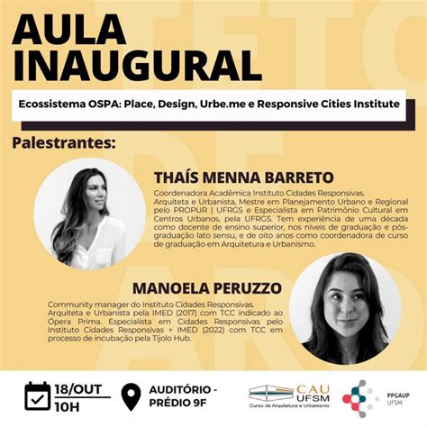 Curso De Arquitetura E Urbanismo Realiza A Sua Aula Inaugural Na Ter A