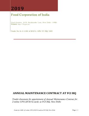 Fillable Online Fci Gov Limited E Tender Notice For Purchase Of 10 KVA