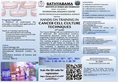 Hands On Training In Cancer Cell Culture Techniques Indiabioscience