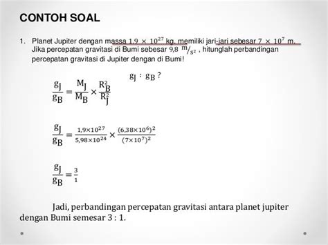 Rumus percepatan gravitasi bumi