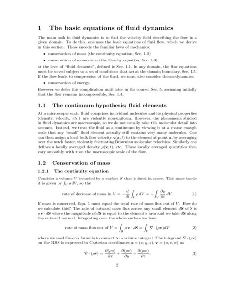 1 The basic equations of fluid dynamics