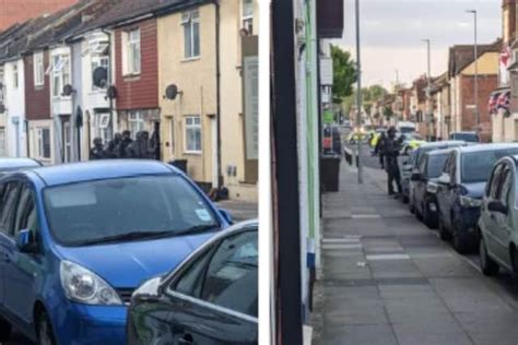 Armed Police Take Over Portsmouth Roads During Early Morning Drugs