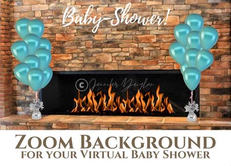 Boy Baby Shower Zoom Background Zoom Baby Shower Online Baby Etsy