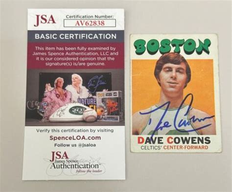 Dave Cowens Topps Autographed Rookie Card Ttm Ip Signature Jsa