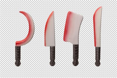 Set of Halloween knife toy cutout Psd file | Premium AI-generated PSD