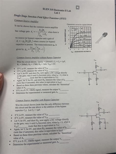 Solved Single Stage Junction Field Effect Transistor Jfet