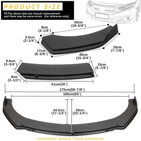 Carbon Fiber Look For Chevy Camaro Ss Ls Lt Front Bumper Lip Splitter