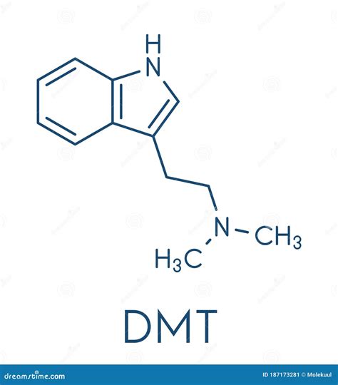 Dimetiltriptamina Dmt Molécula De Fármaco Psicodélico Presente En La