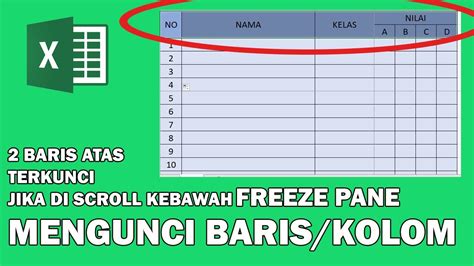 Cara Mengunci Baris Dan Kolom Di Excel Freeze Pane YouTube