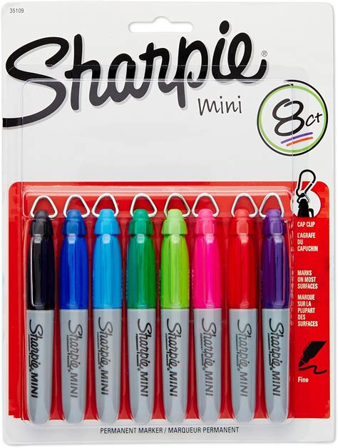 Sharpie Mini Permanent Markers Fine Point Assorted Colors 8 Count