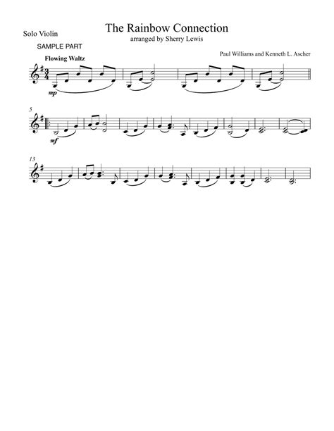 The Rainbow Connection Arr Sherry Lewis By Kenneth L Ascher Sheet