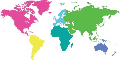 La Carte Du Monde Est Divis E En Six Continents De Diff Rentes Couleurs