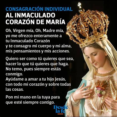 Oraci N Para Consagrarse Al Inmaculado Coraz N De Mar A Desde La Fe