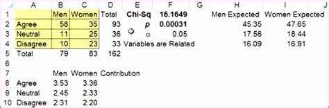 12 Chi Square Excel Template - Excel Templates