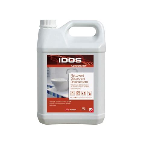 ACIDOBACT DETARTRANT NETTOYANT DESINFECTANT SANITAIRE Ph2 2 IDOS 5L