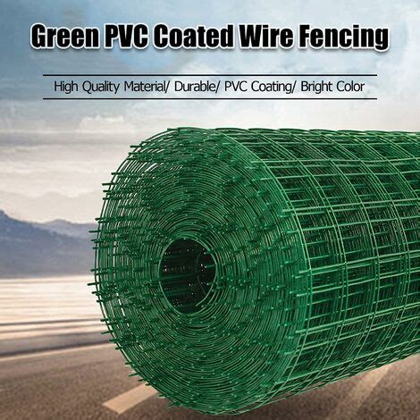 Green Metal Garden Fencing 0 9 X 10m PVC Coated Steel Wire Fence