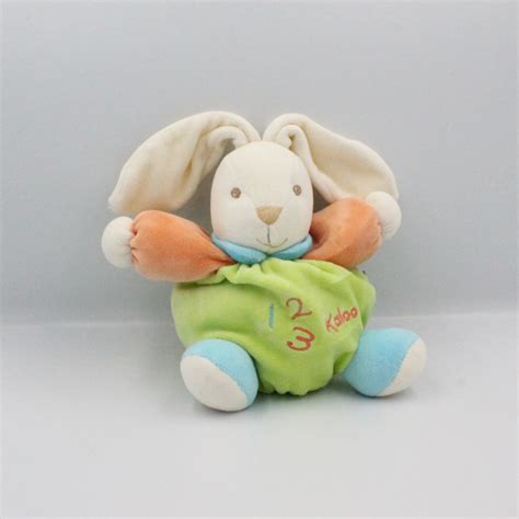 Doudou Boule Lapin Vert Orange Bleu Kaloo