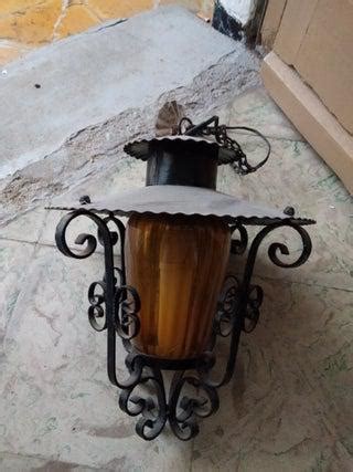 Farol Forja Techo Exterior Vintage Cristal Ambar En France Clasf