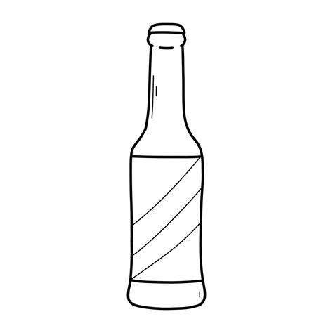 Bottle Of Beer In Doodle Style Vector Illustration Linear Glass Bottle 27538188 Vector Art At