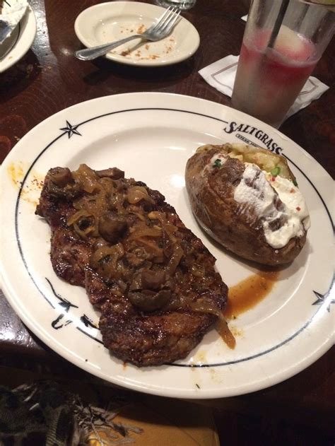 Saltgrass Steak House Ribeye 12 Oz With Smothered Steak Topping Smothered Steak Steak