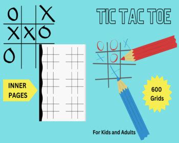 Printable Tic Tac Toe Game Printable Game 600 Grids 100pages 8 5 X11