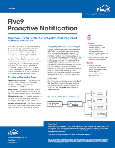 Five9 Proactive Notification Five9