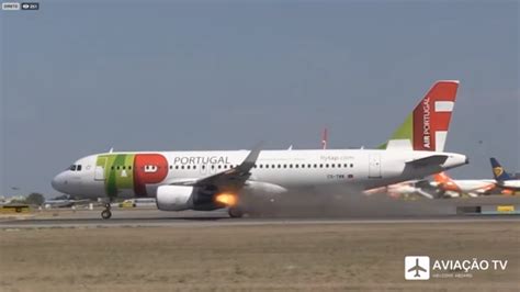 TAP Air Portugal A320 Engine Explosion Caught On Camera