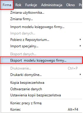 F50 FKF Eksport import modelu księgowego Symfonia Centrum pomocy