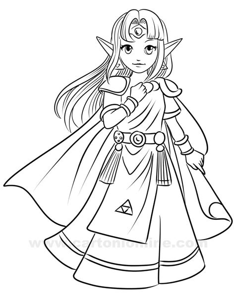 Princess Zelda 03 From The Legend Of Zelda Coloring Page