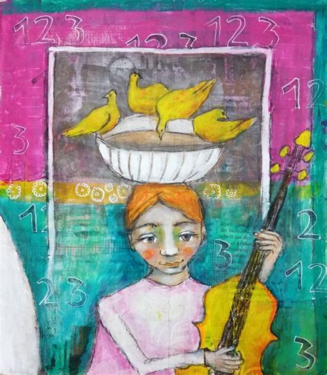 AJP159 Playing Chello - Artjournaling by Piarom