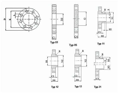 EN 1092 1 Flange Type 01 Pn16 Raised Face Slip On Flange Dimensions