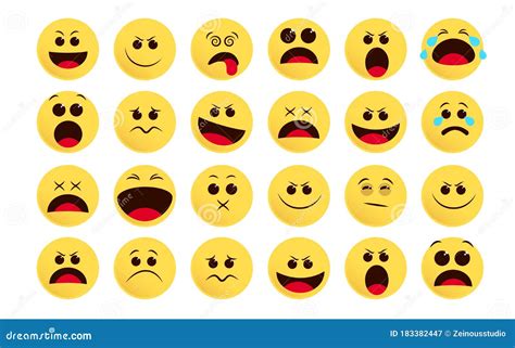 Emoticon Smiley Icon Vector Set Smileys Emoji And Flat Emoticon In