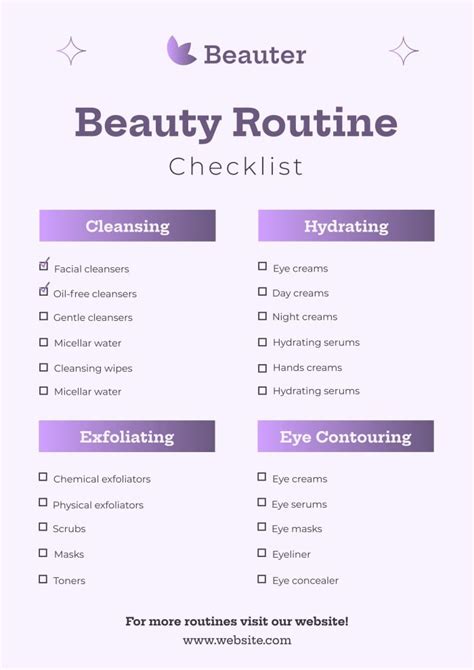 Daily Beauty Routine Checklist - Infoupdate.org