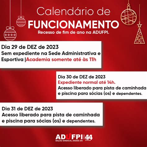 Confira O Funcionamento Da Adufpi Neste Fim De Ano Adufpi