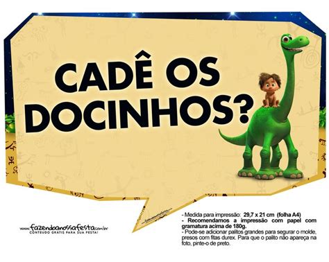 Plaquinhas Divertidas O Bom Dinossauro 10 Fazendo A Nossa Festa O