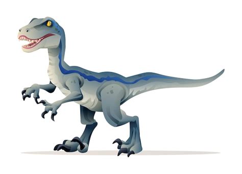 Premium Vector Velociraptor Dinosaur Vector Illustration Isolated On