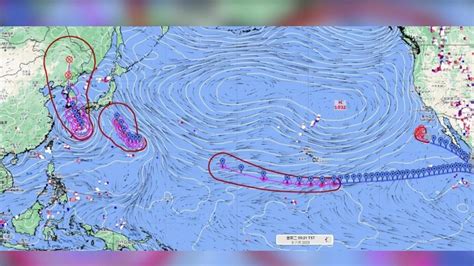 雨彈集中猛攻中南部！花東高溫爆橘燈 三颱動向一次看│卡努│蘭恩│朵拉│tvbs新聞網