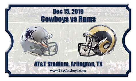 Dallas Cowboys vs Los Angeles Rams Football Tickets | 12/15/19